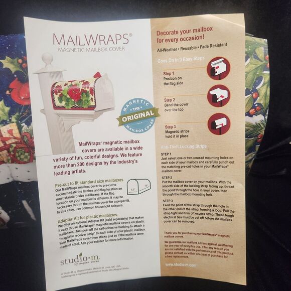 Merry Christmas Mailwraps Mailbox Cover Vinyl Magnetic New Old Stock Cardinal - Picture 4 of 8